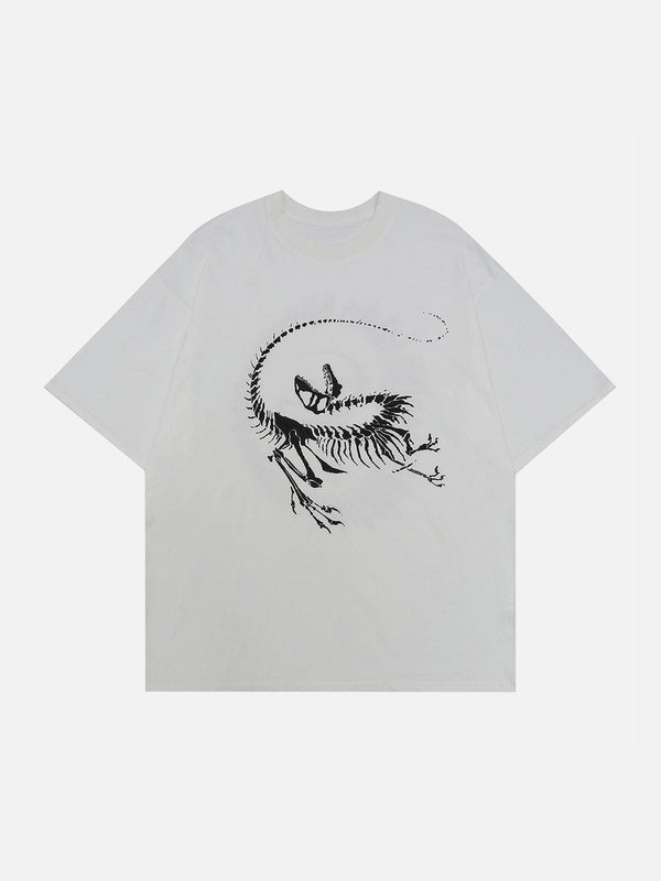 Majesda® - Dinosaur Fossil Plastisol Printing Tee- Outfit Ideas - Streetwear Fashion - majesda.com