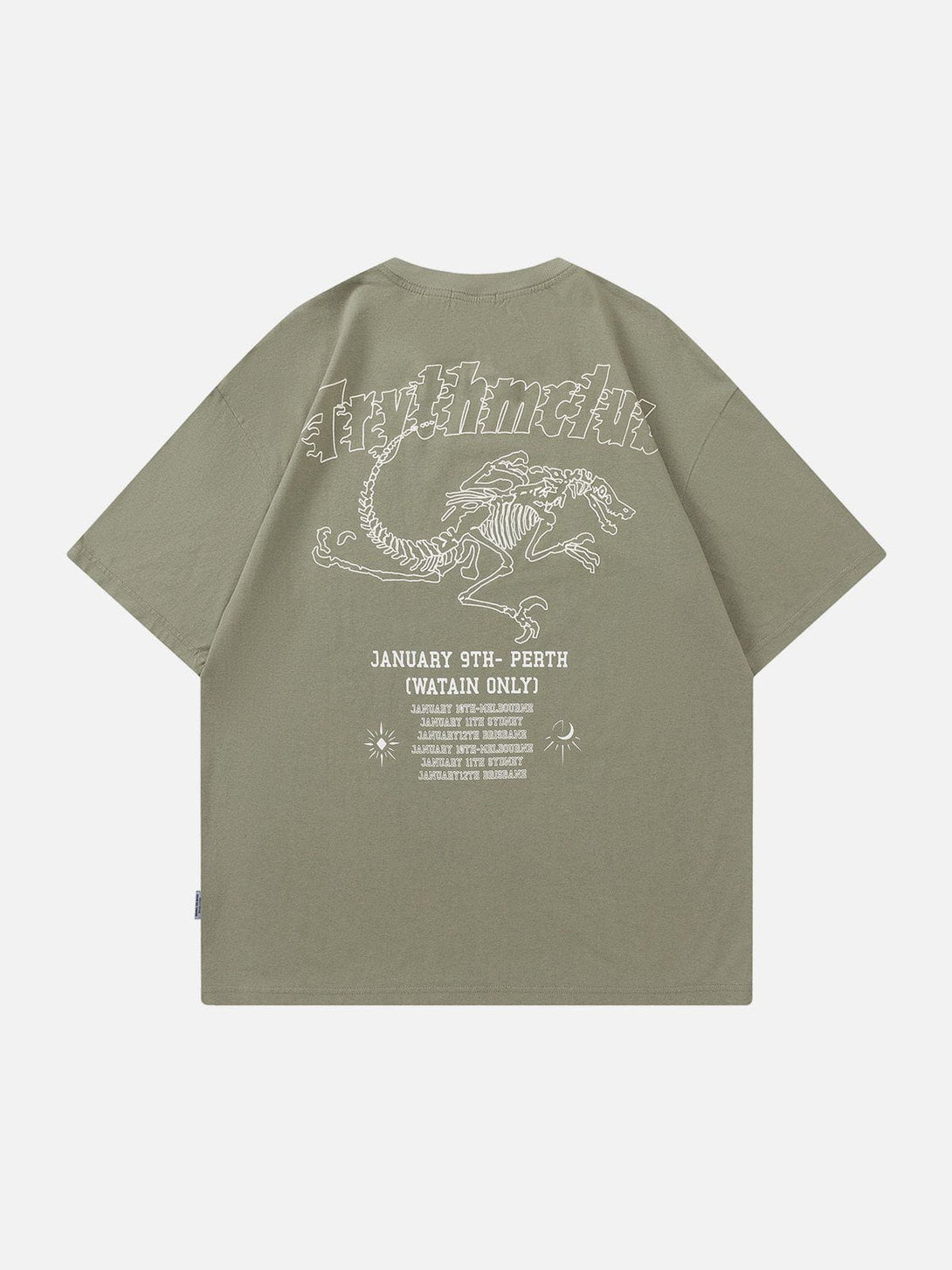 Majesda® - Dinosaur Skull Print Tee- Outfit Ideas - Streetwear Fashion - majesda.com