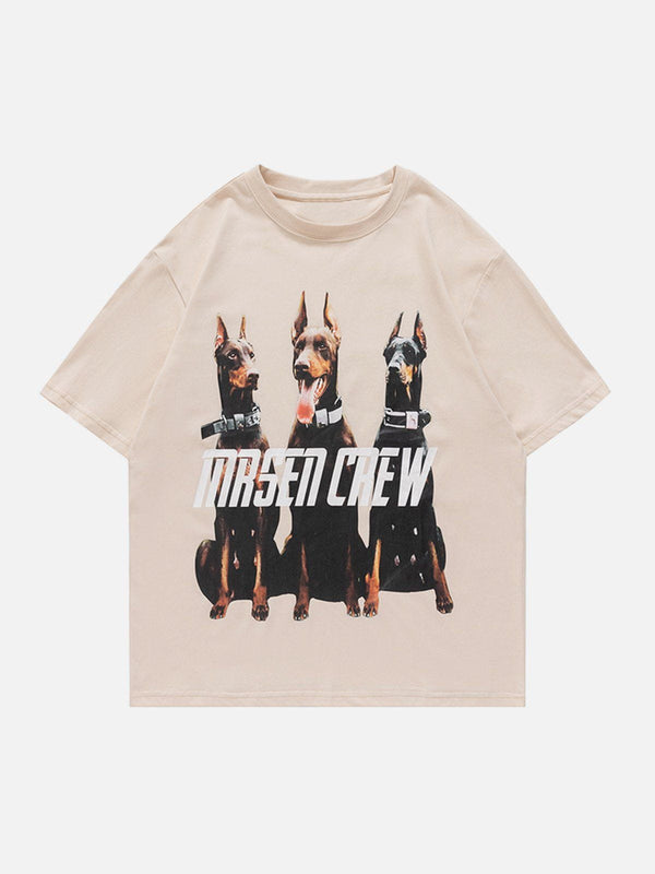 Majesda® - Doberman Pinscher Print Tee- Outfit Ideas - Streetwear Fashion - majesda.com