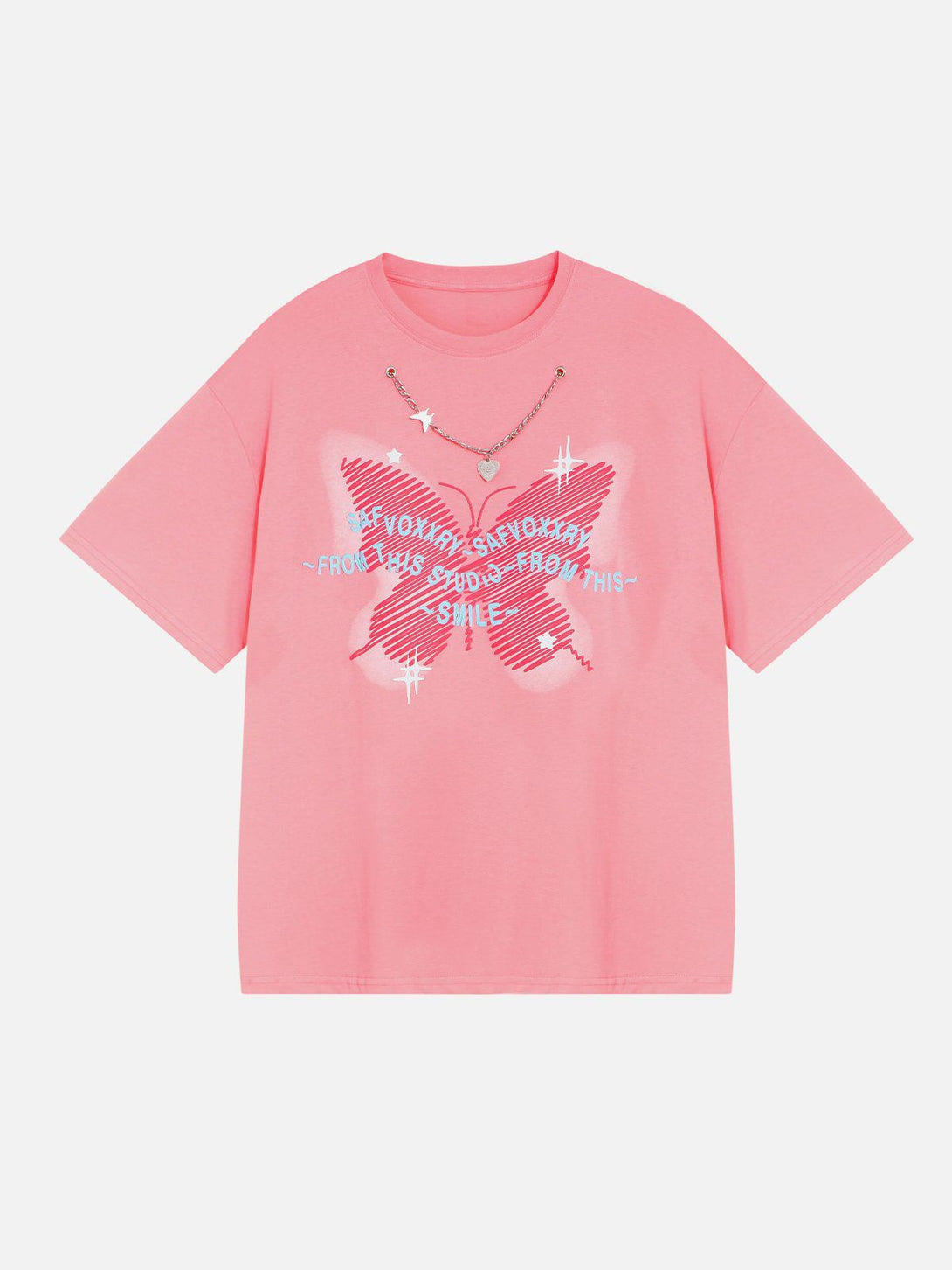 Majesda® - Doodle Butterfly Print Tee- Outfit Ideas - Streetwear Fashion - majesda.com