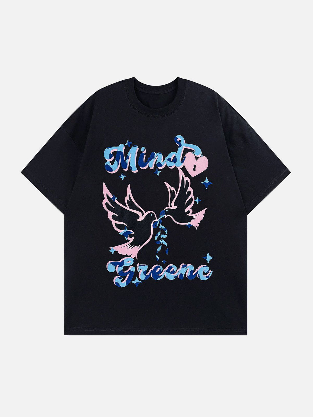 Majesda® - Dove Clash Print Tee- Outfit Ideas - Streetwear Fashion - majesda.com