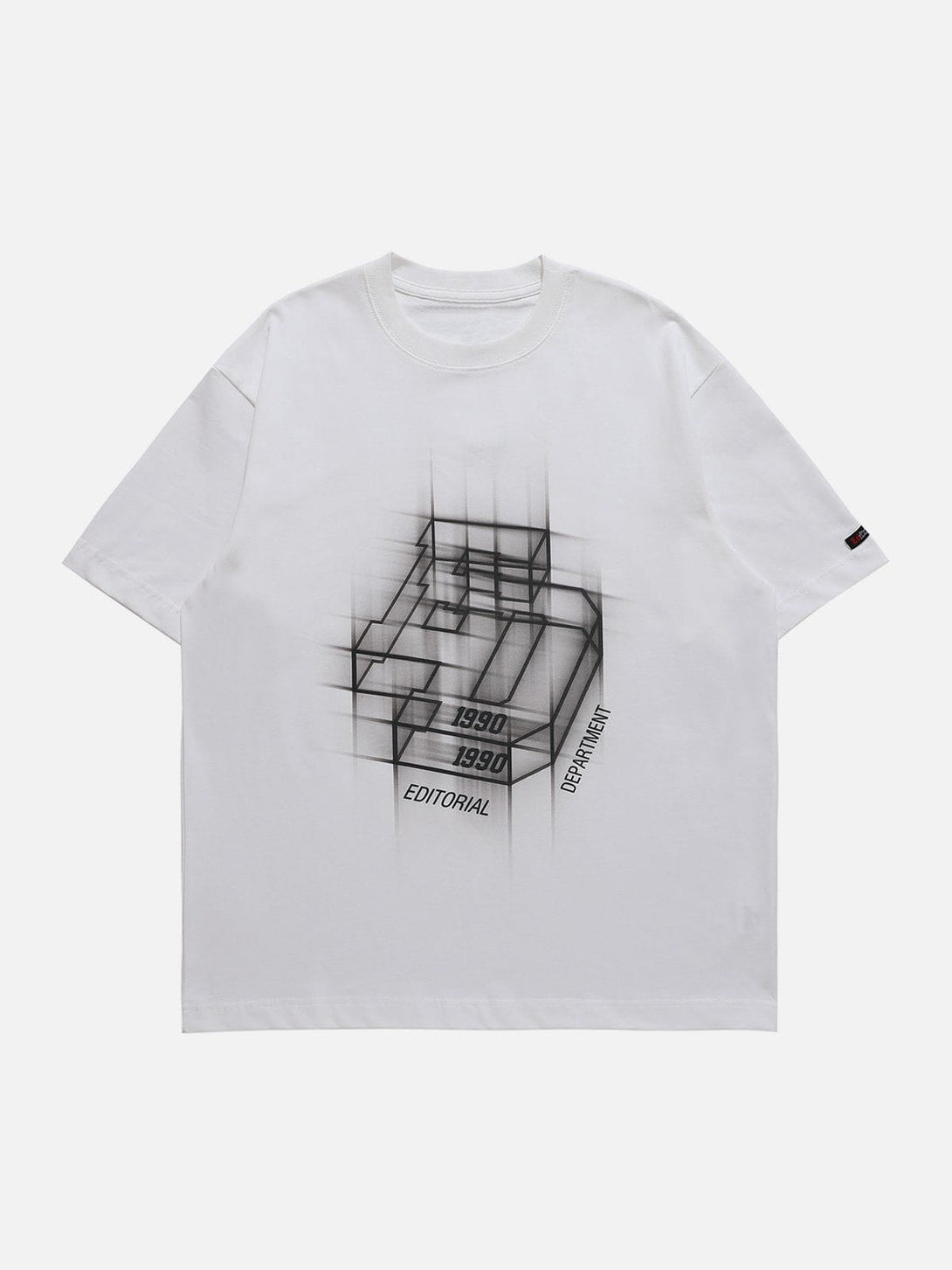 Majesda® - ED Cubic Letters Print Tee- Outfit Ideas - Streetwear Fashion - majesda.com