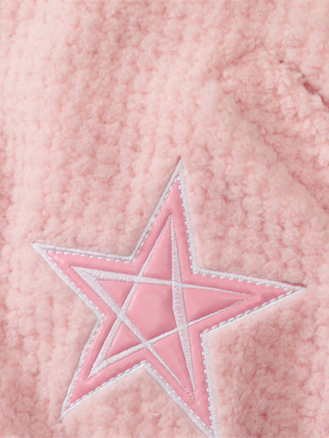 Majesda® - Embroidered Five-pointed Star Design Lambswool Cotton Jacket- Outfit Ideas - Streetwear Fashion - majesda.com