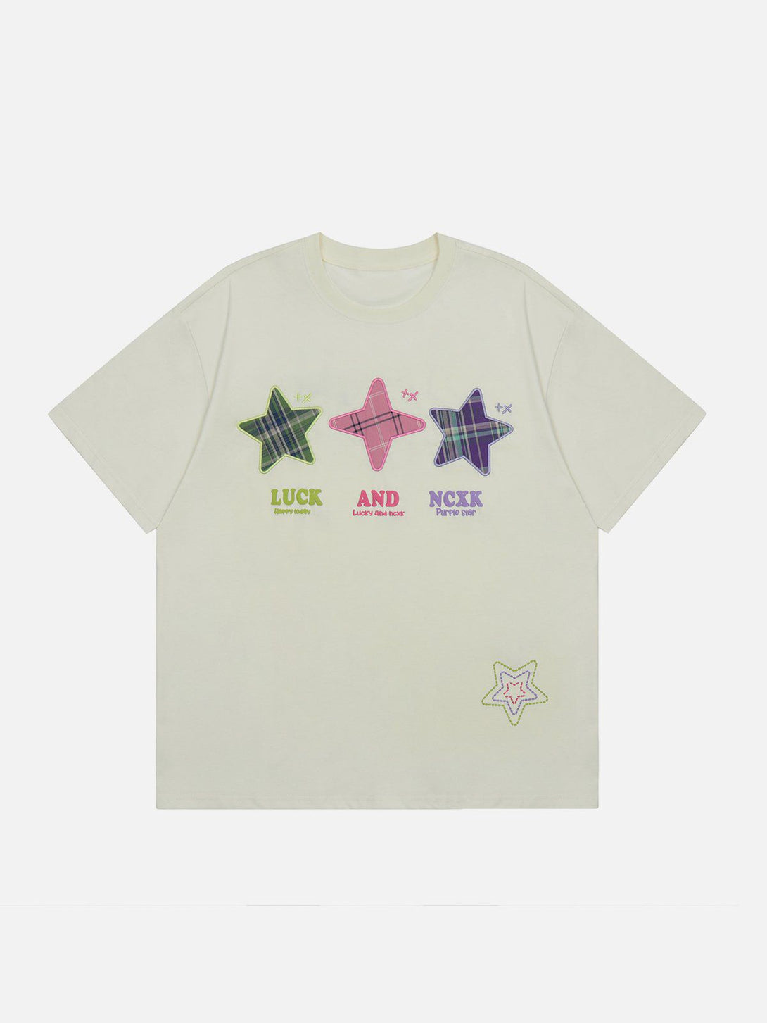 Majesda® - Embroidered Foam Star Tee- Outfit Ideas - Streetwear Fashion - majesda.com