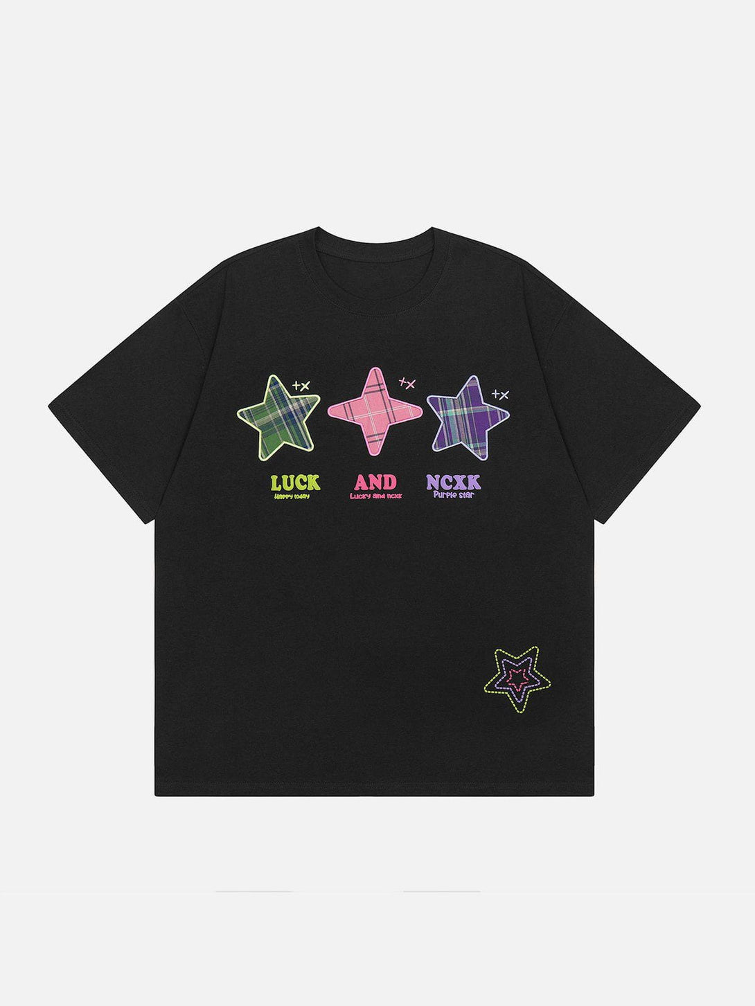 Majesda® - Embroidered Foam Star Tee- Outfit Ideas - Streetwear Fashion - majesda.com