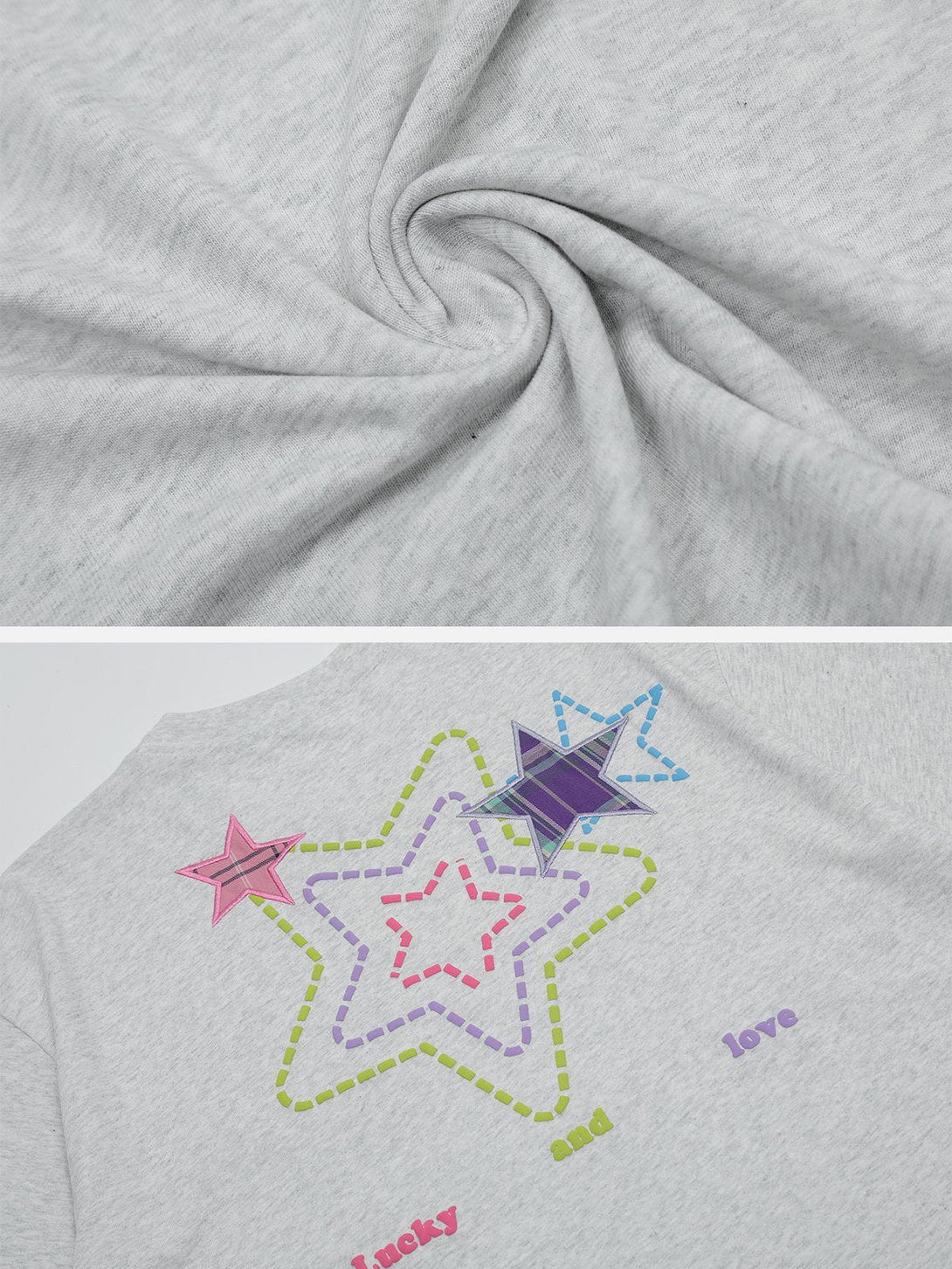 Majesda® - Embroidered Foam Star Tee- Outfit Ideas - Streetwear Fashion - majesda.com