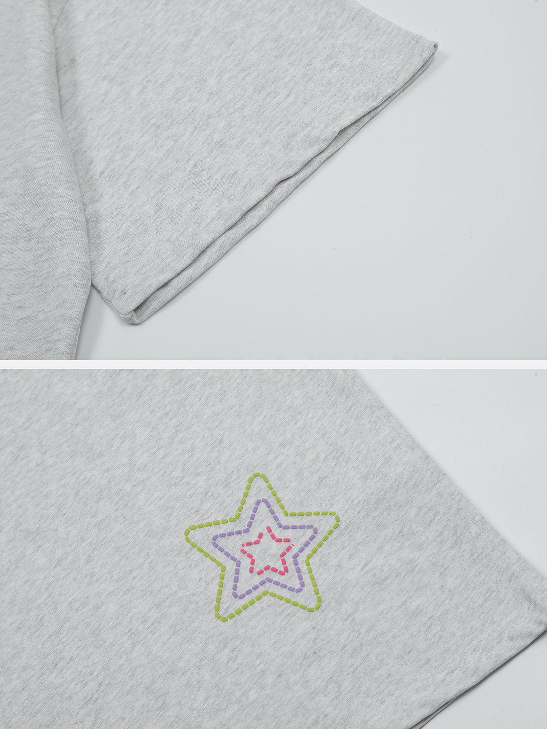 Majesda® - Embroidered Foam Star Tee- Outfit Ideas - Streetwear Fashion - majesda.com