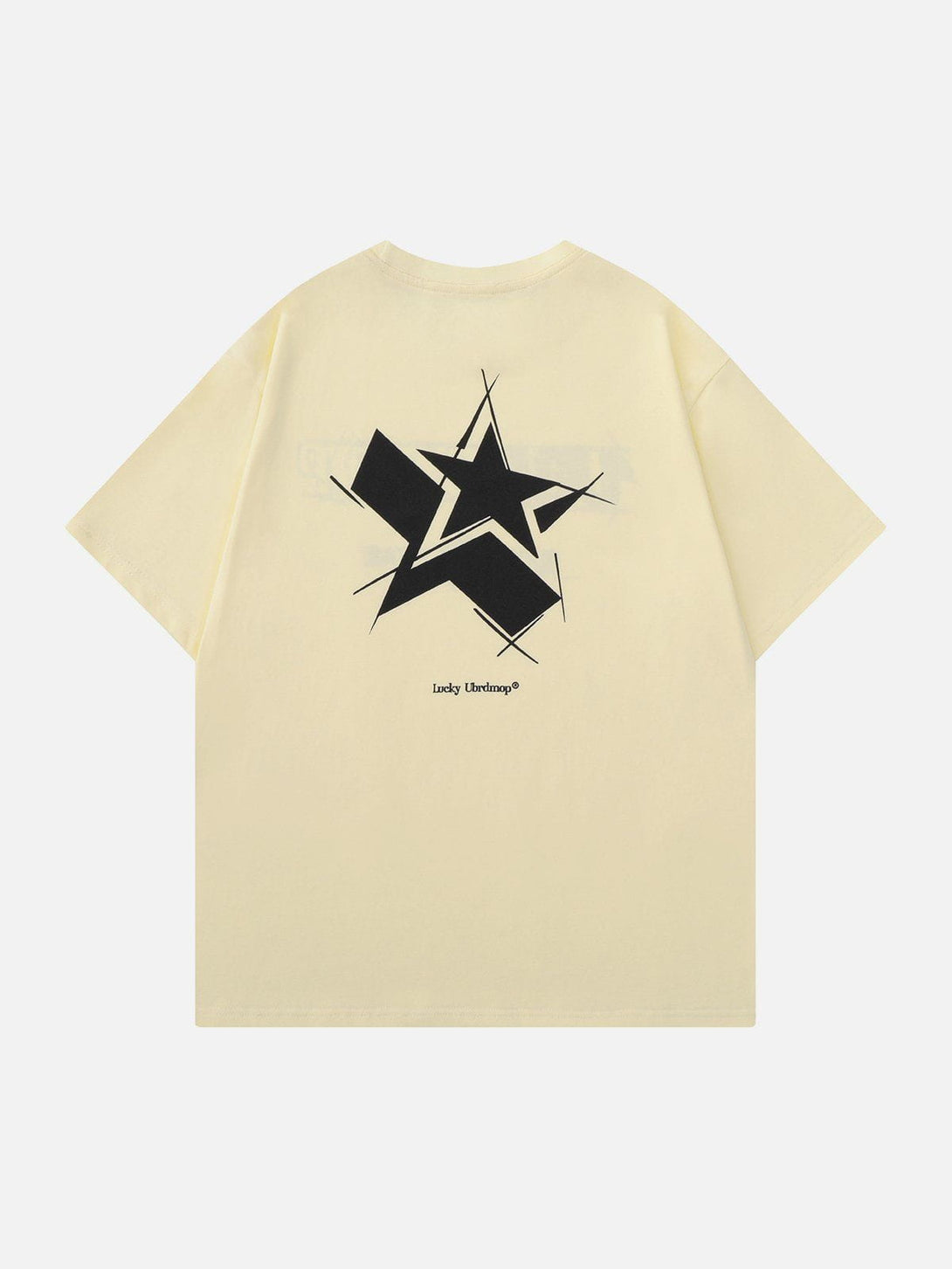 Majesda® - Embroidered Line Letter Stars Tee- Outfit Ideas - Streetwear Fashion - majesda.com