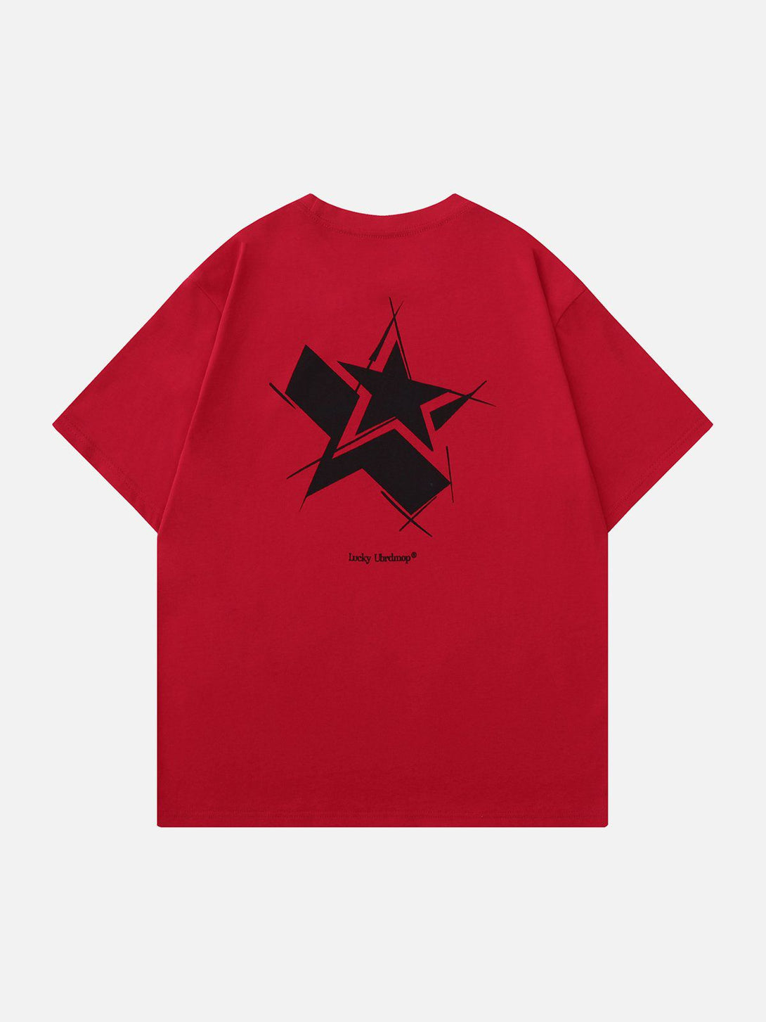 Majesda® - Embroidered Line Letter Stars Tee- Outfit Ideas - Streetwear Fashion - majesda.com