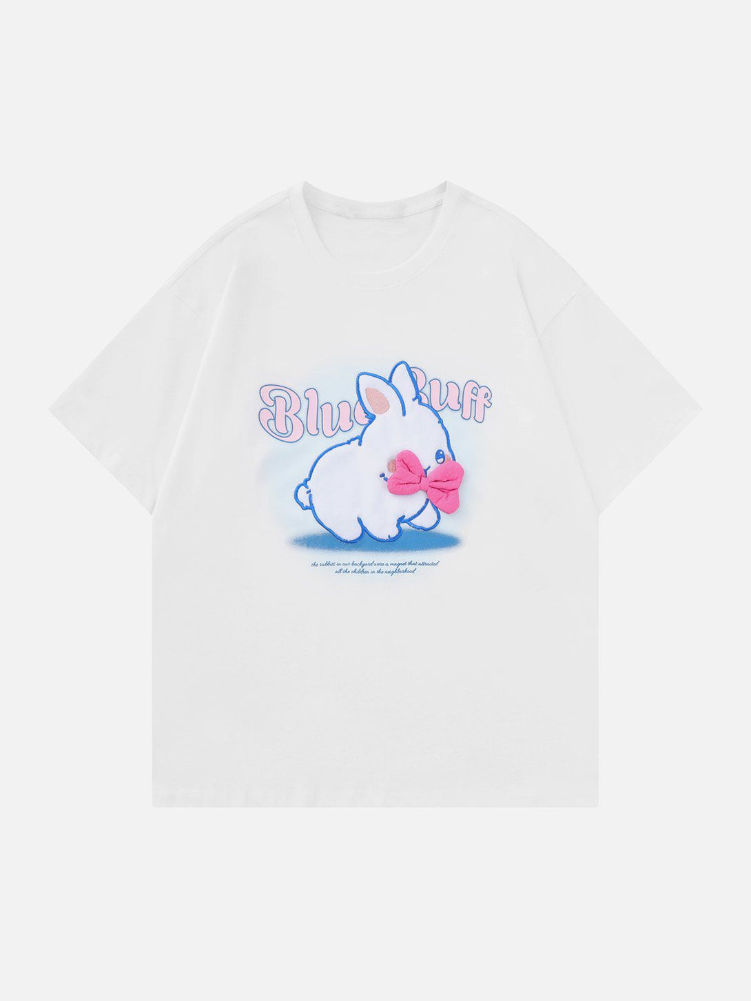 Majesda® - Embroidered Plush Rabbit Tee- Outfit Ideas - Streetwear Fashion - majesda.com