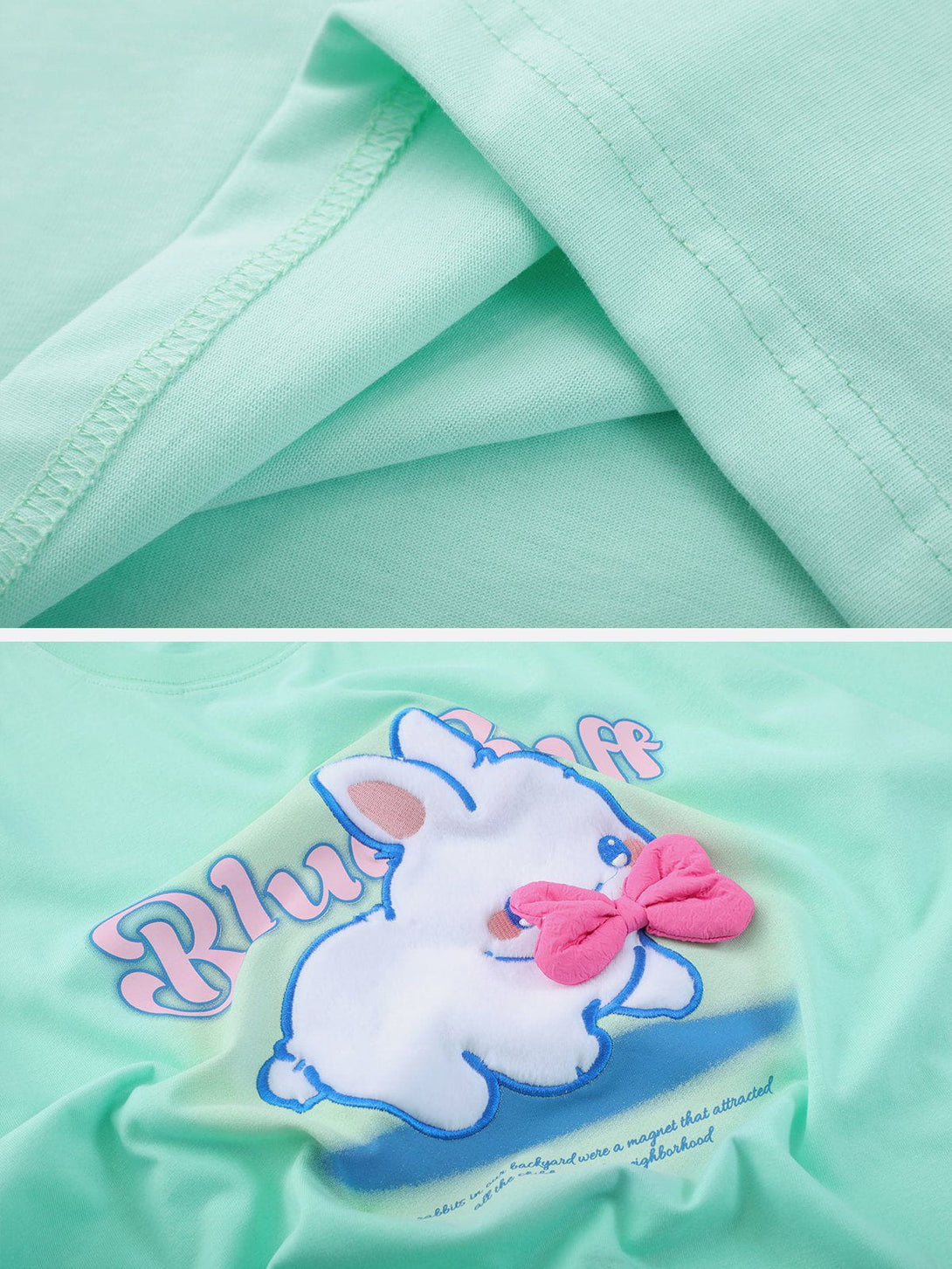 Majesda® - Embroidered Plush Rabbit Tee- Outfit Ideas - Streetwear Fashion - majesda.com