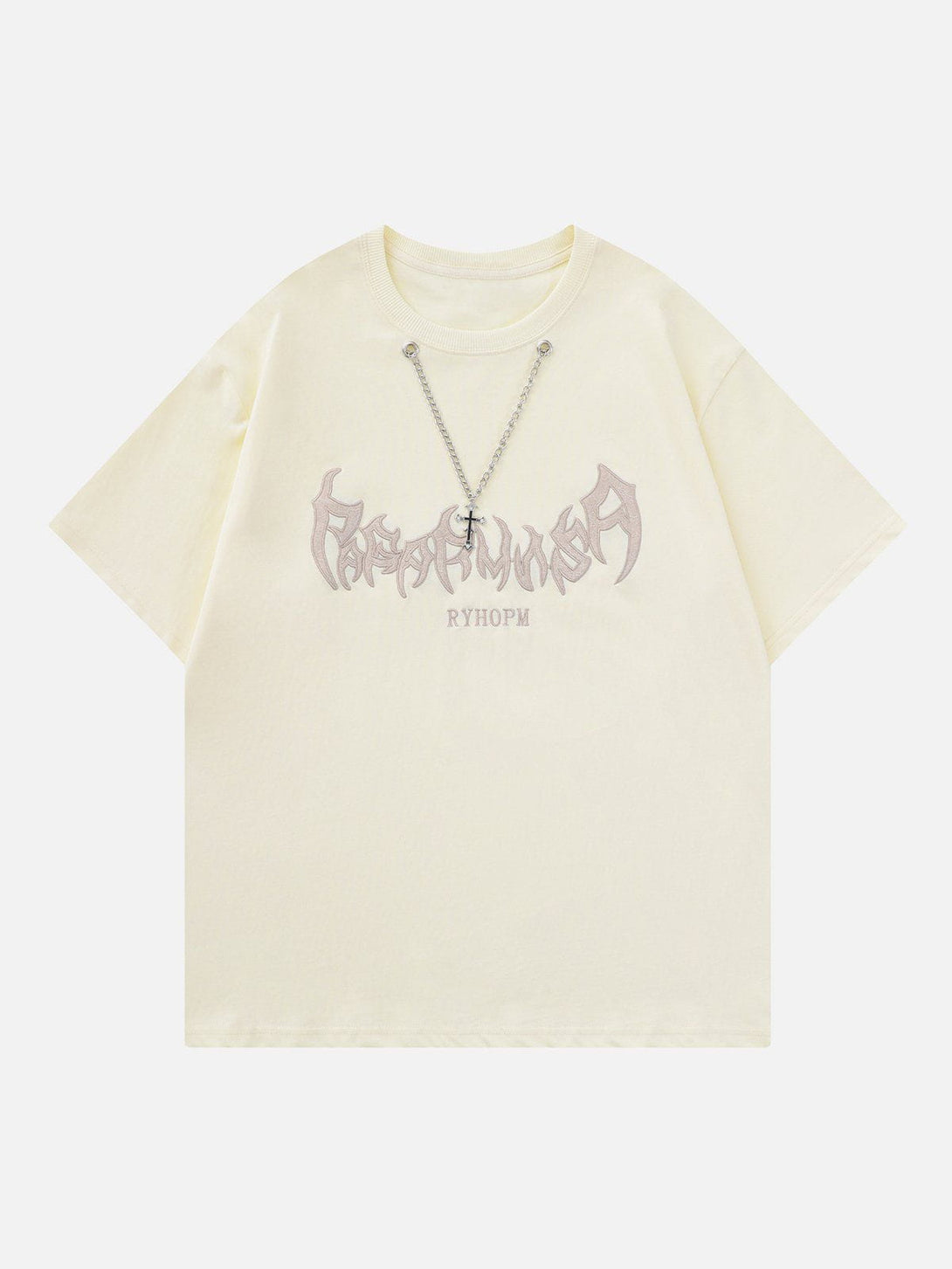 Majesda® - Embroidery Chain Decoration Tee- Outfit Ideas - Streetwear Fashion - majesda.com