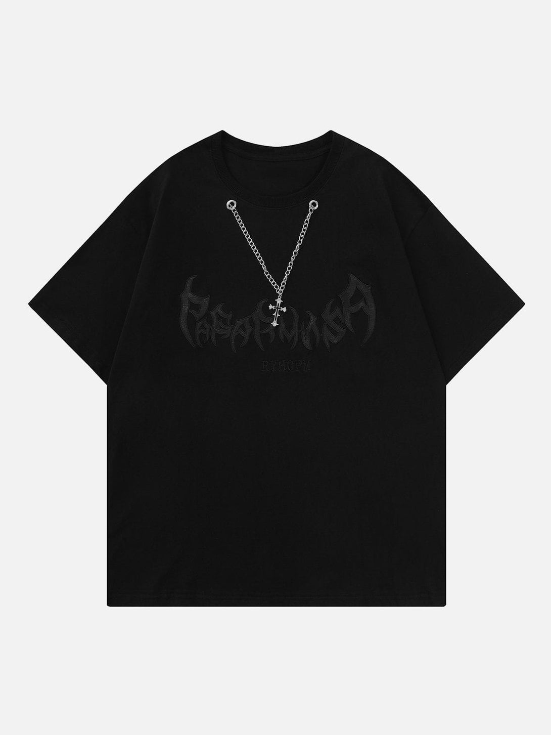 Majesda® - Embroidery Chain Decoration Tee- Outfit Ideas - Streetwear Fashion - majesda.com