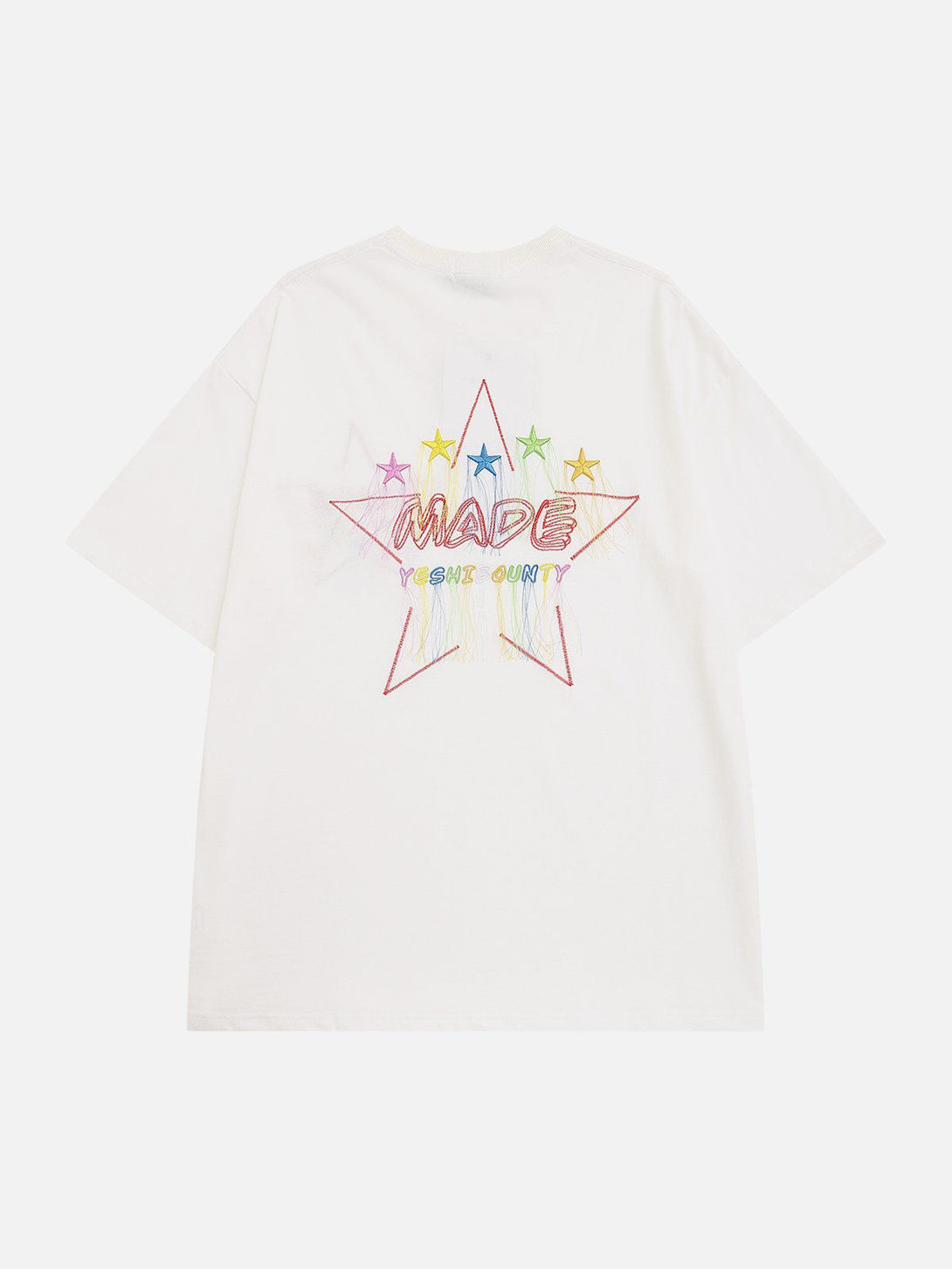 Majesda® - Embroidery Colorful Star Tassel Tee- Outfit Ideas - Streetwear Fashion - majesda.com