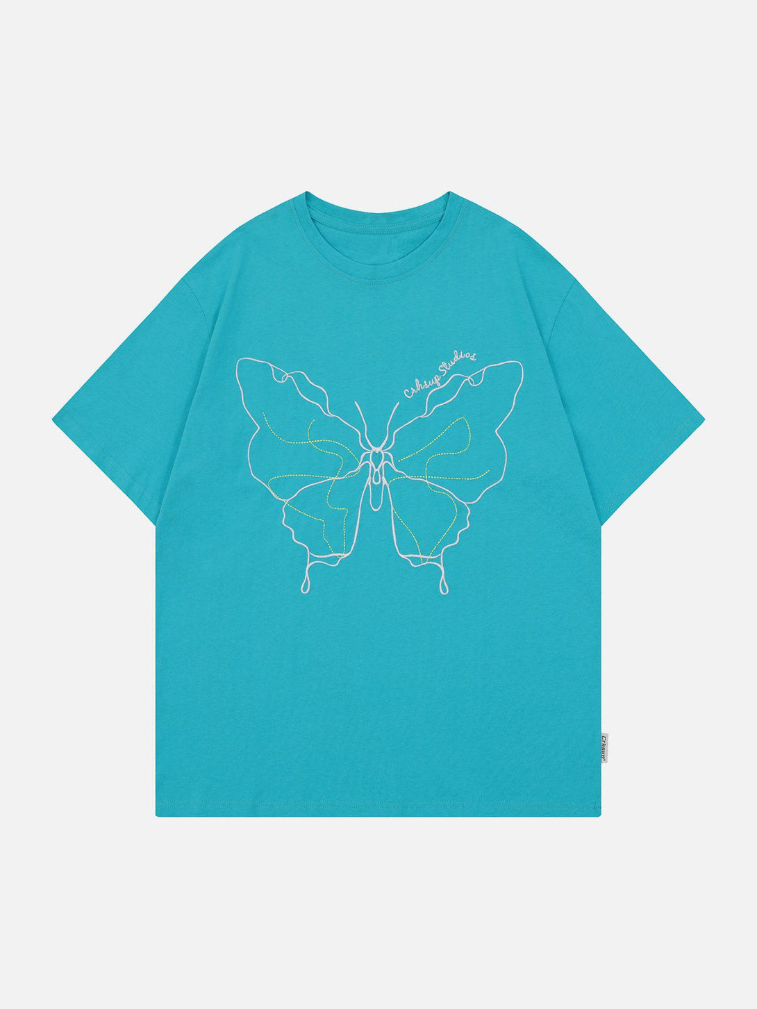 Majesda® - Embroidery Line Butterfly Tee- Outfit Ideas - Streetwear Fashion - majesda.com