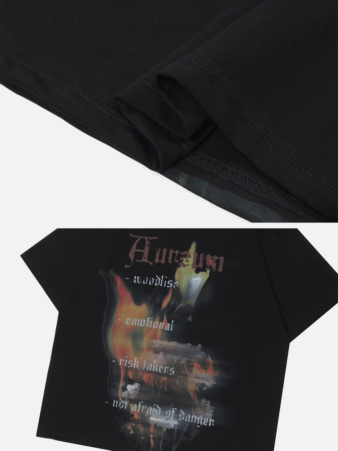 Majesda® - Fire Graphic Tee- Outfit Ideas - Streetwear Fashion - majesda.com