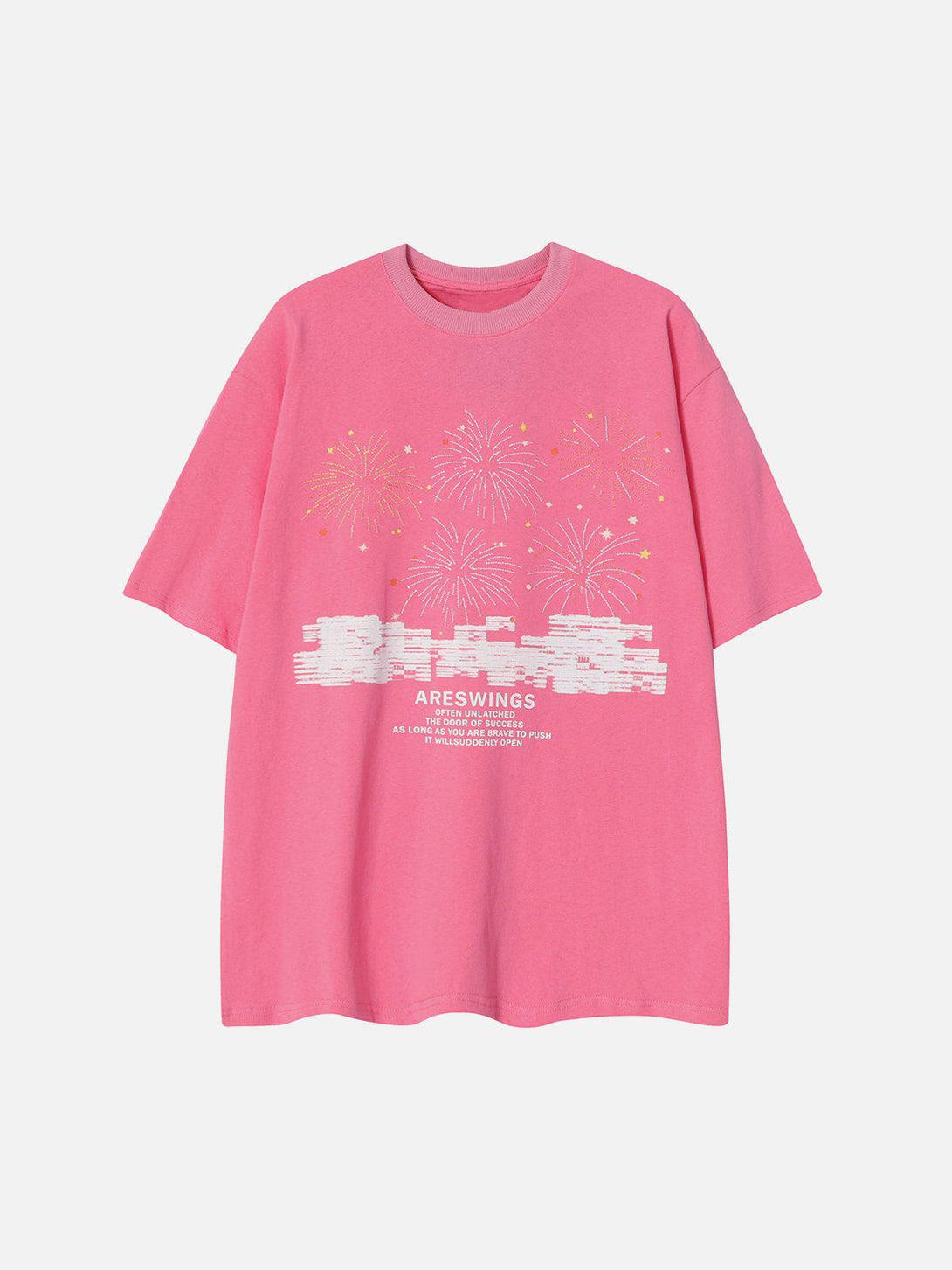 Majesda® - Fireworks Display Print Tee- Outfit Ideas - Streetwear Fashion - majesda.com