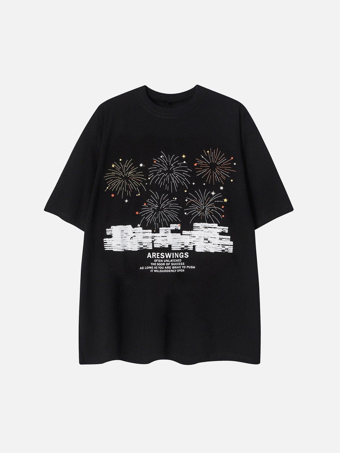 Majesda® - Fireworks Display Print Tee- Outfit Ideas - Streetwear Fashion - majesda.com