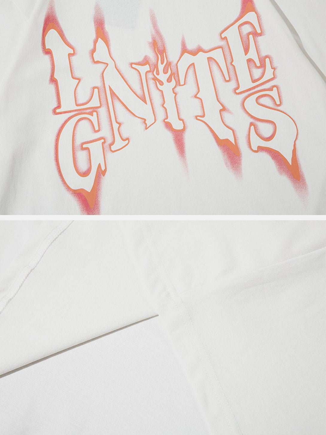 Majesda® - Flame Font Print Tee- Outfit Ideas - Streetwear Fashion - majesda.com