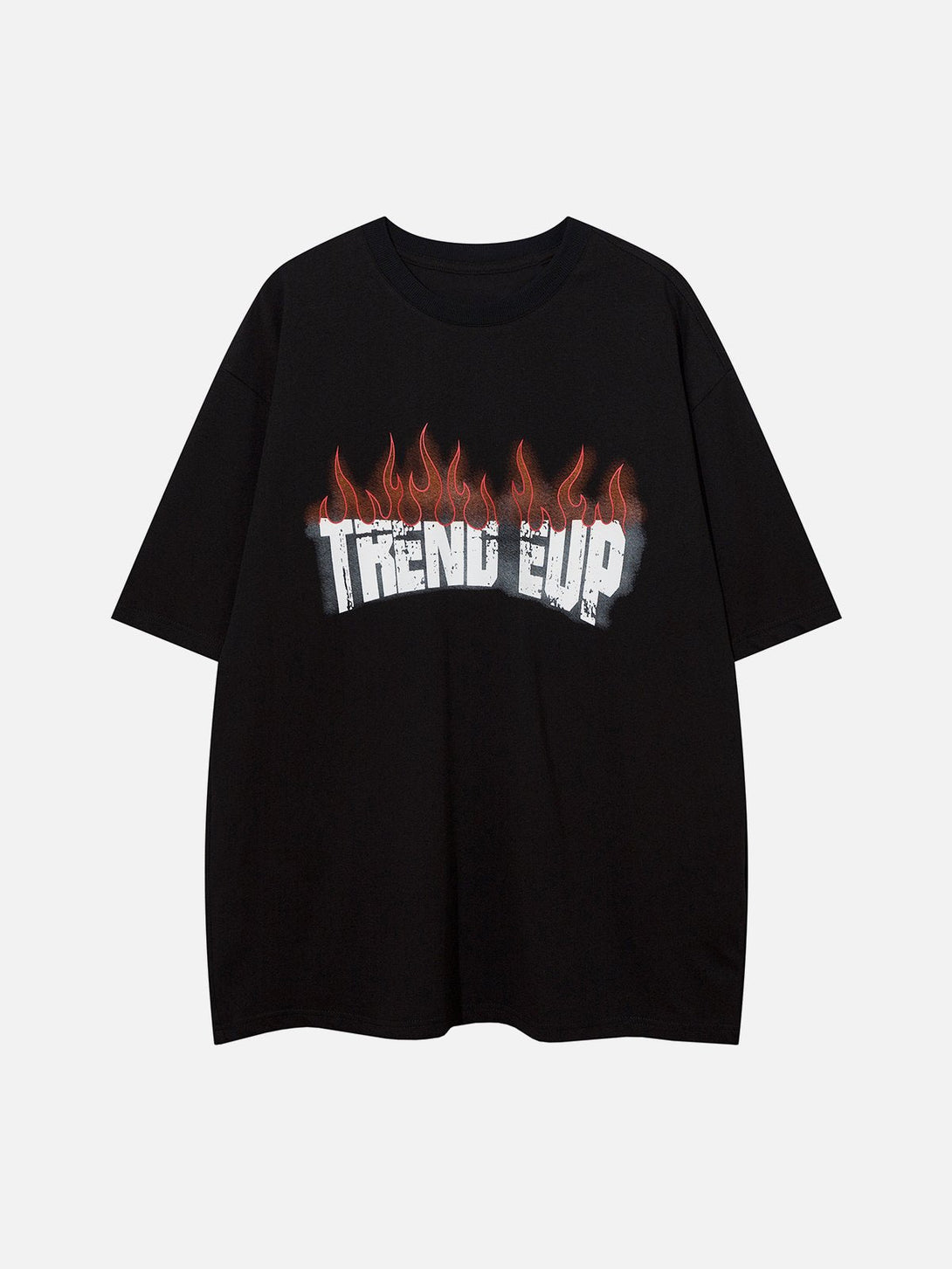 Majesda® - Flame Letter Graphic Tee- Outfit Ideas - Streetwear Fashion - majesda.com