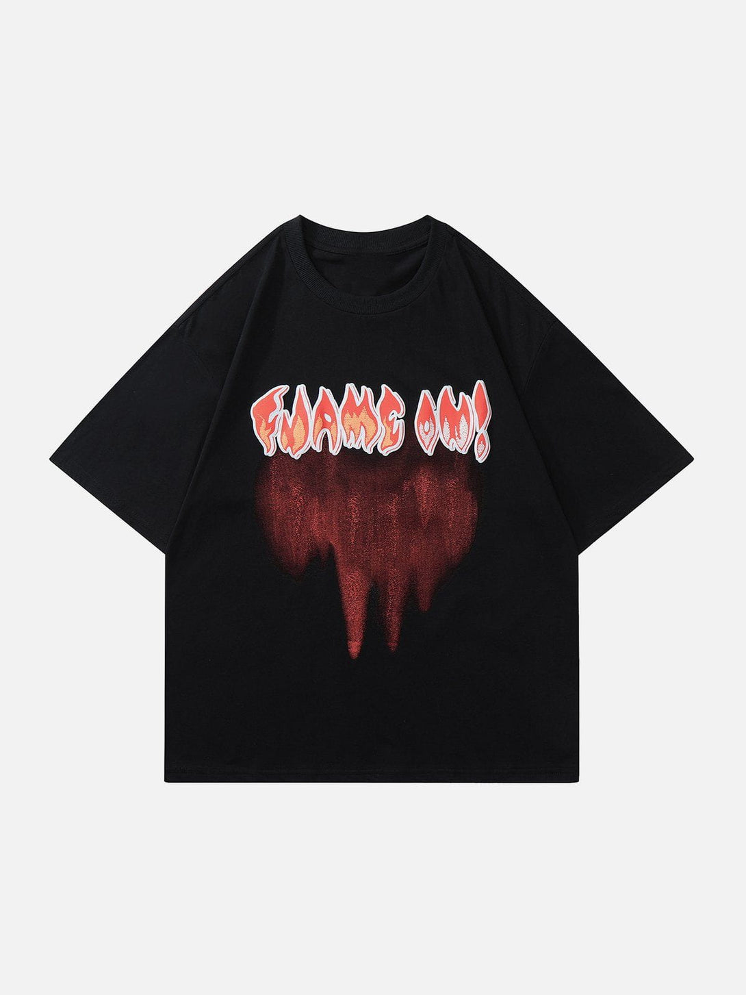 Majesda® - Flame Letters Tie Dye Graphic Tee- Outfit Ideas - Streetwear Fashion - majesda.com