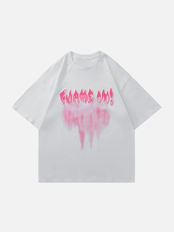 Majesda® - Flame Letters Tie Dye Graphic Tee- Outfit Ideas - Streetwear Fashion - majesda.com