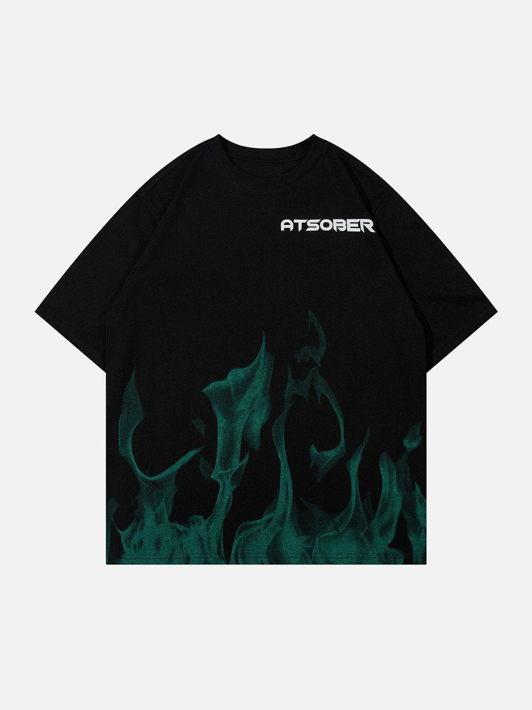 Majesda® - Flame Print Cotton Tee- Outfit Ideas - Streetwear Fashion - majesda.com