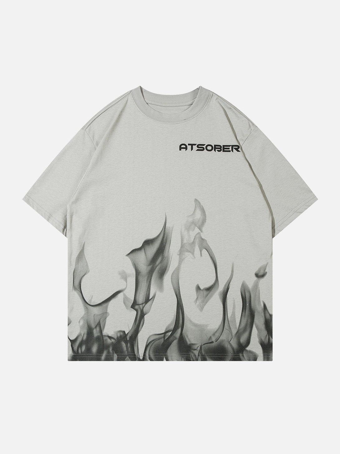 Majesda® - Flame Print Cotton Tee- Outfit Ideas - Streetwear Fashion - majesda.com