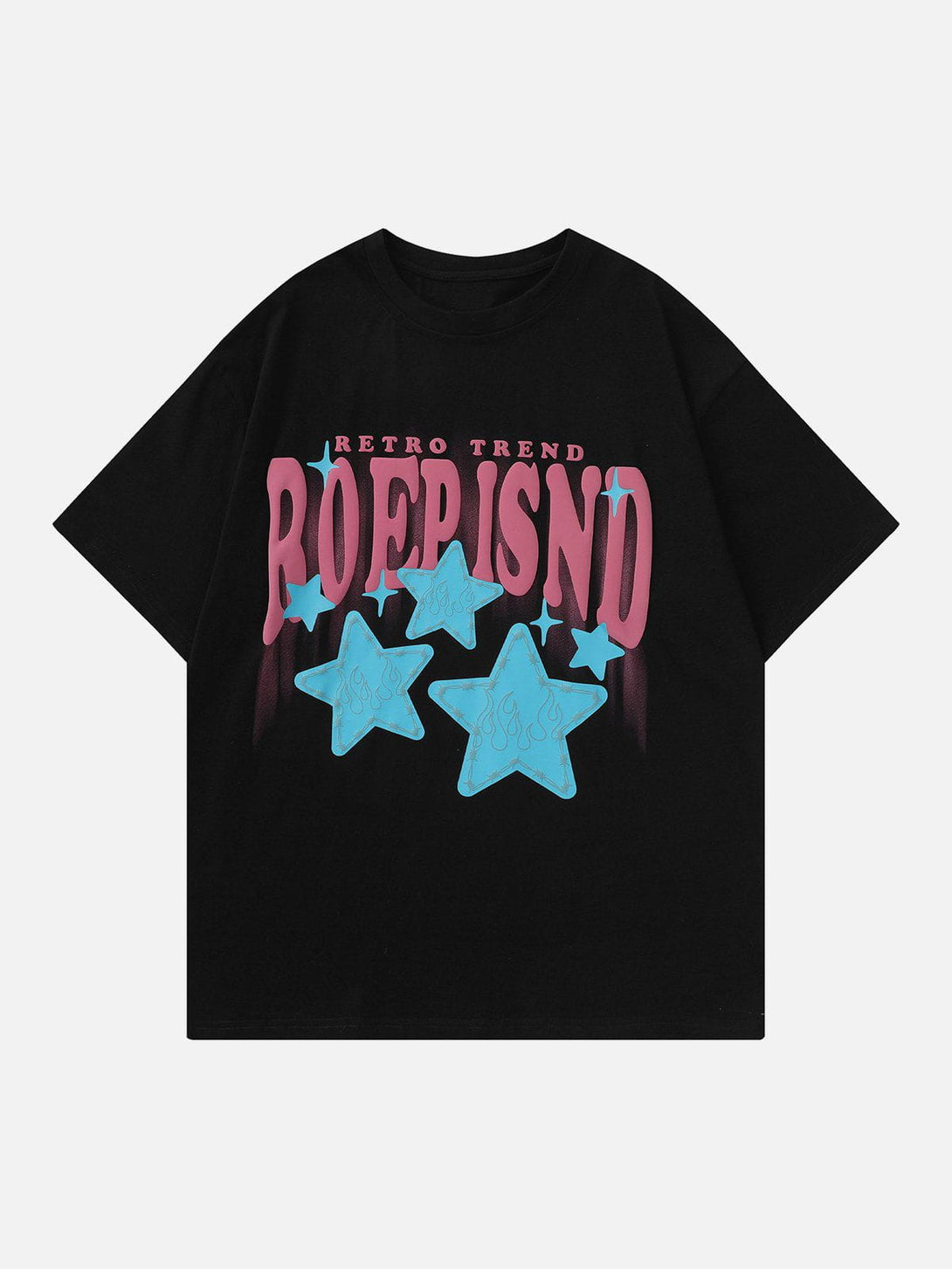 Majesda® - Flame Star Foaming Print Tee- Outfit Ideas - Streetwear Fashion - majesda.com