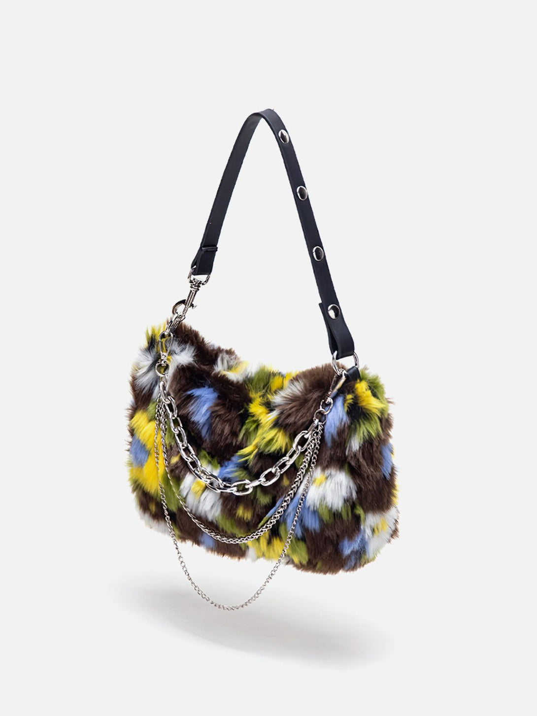Majesda® - Fleece Flower Chain Baguette Bag- Outfit Ideas - Streetwear Fashion - majesda.com