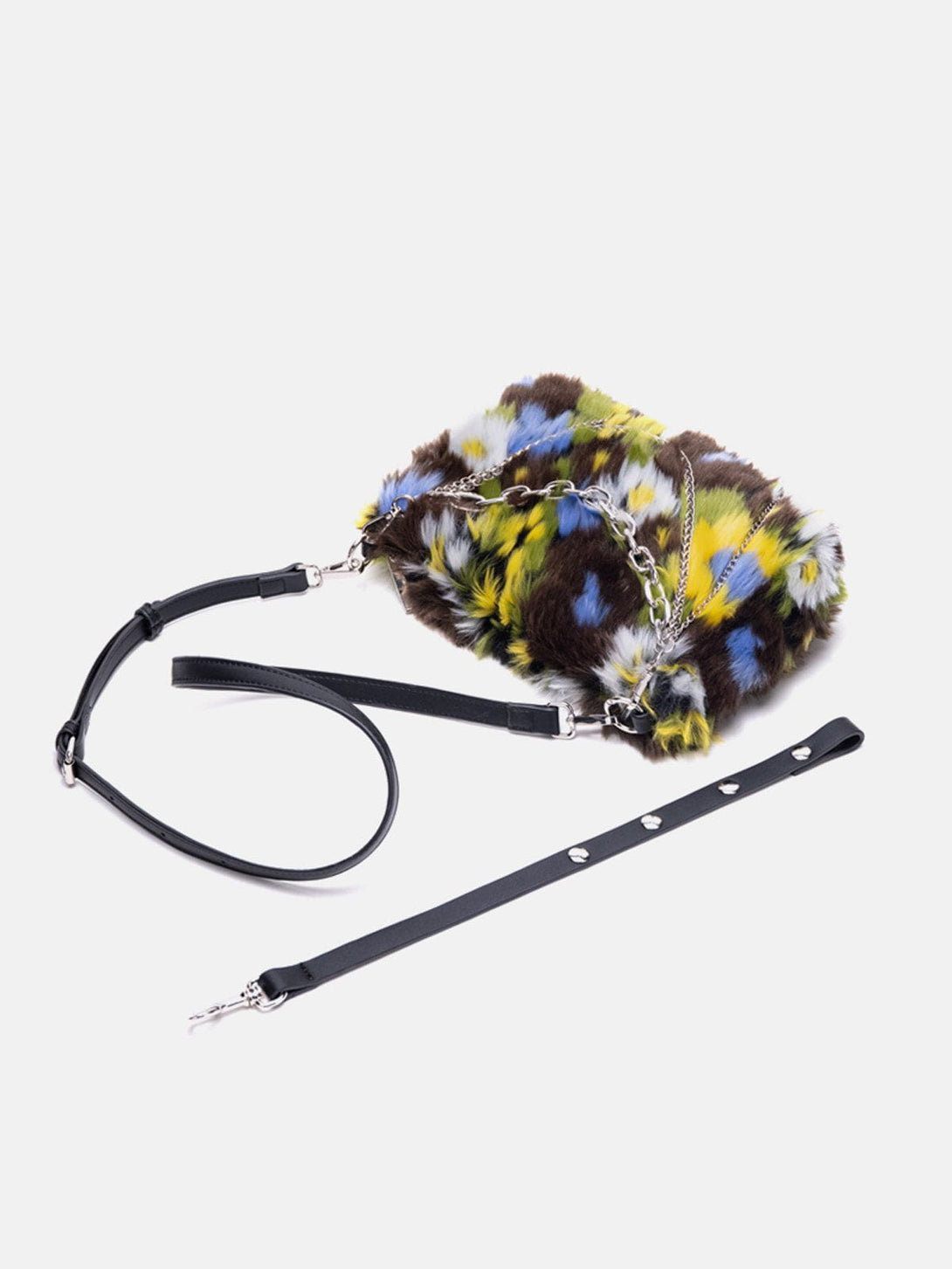 Majesda® - Fleece Flower Chain Baguette Bag- Outfit Ideas - Streetwear Fashion - majesda.com