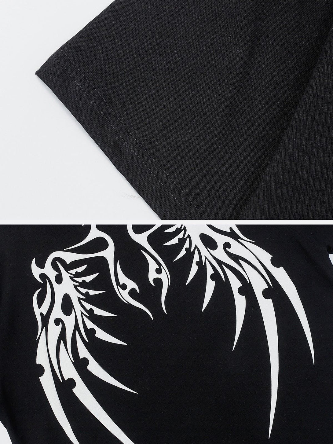 Majesda® - Flock Wing Bones Print Tee- Outfit Ideas - Streetwear Fashion - majesda.com