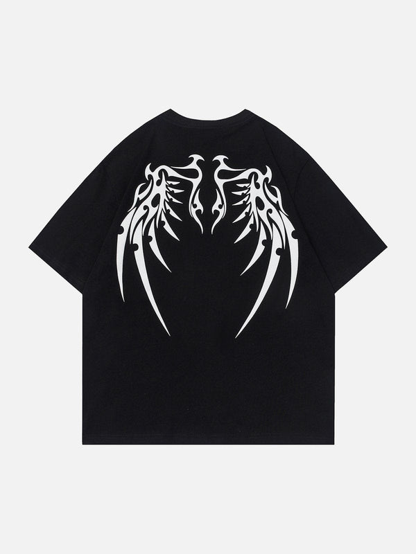 Majesda® - Flock Wing Bones Print Tee- Outfit Ideas - Streetwear Fashion - majesda.com