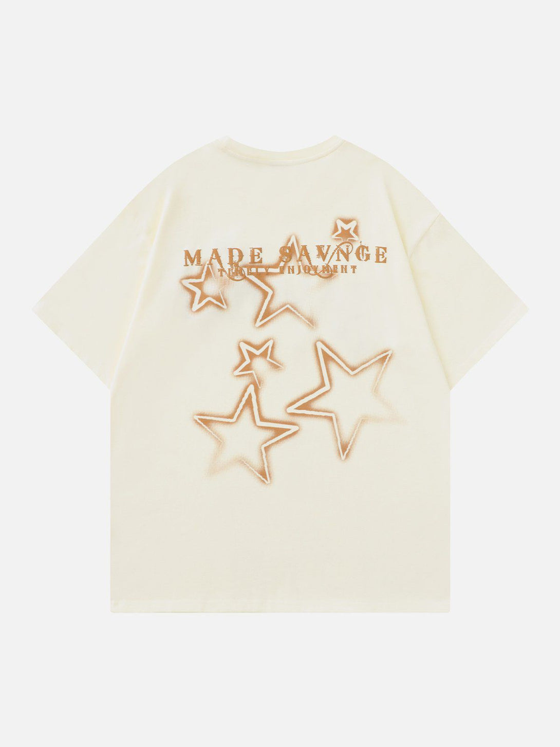 Majesda® - Flocked Star Letter Tee- Outfit Ideas - Streetwear Fashion - majesda.com