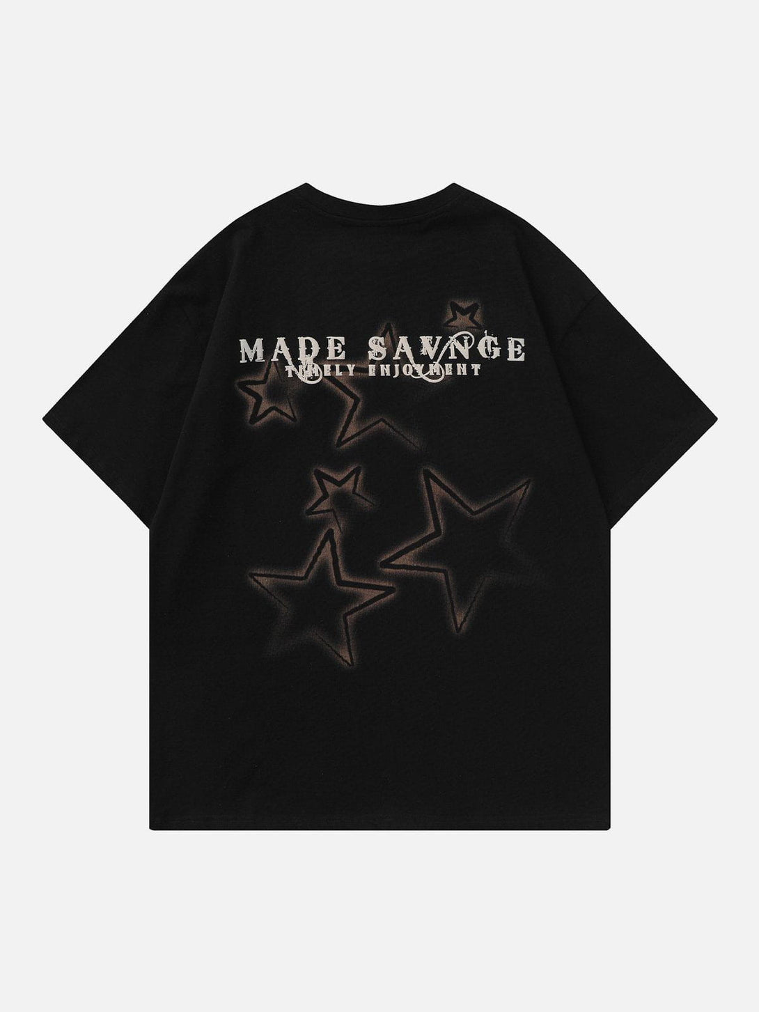 Majesda® - Flocked Star Letter Tee- Outfit Ideas - Streetwear Fashion - majesda.com