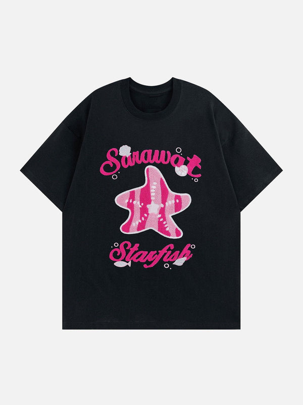 Majesda® - Flocked Star Tee- Outfit Ideas - Streetwear Fashion - majesda.com