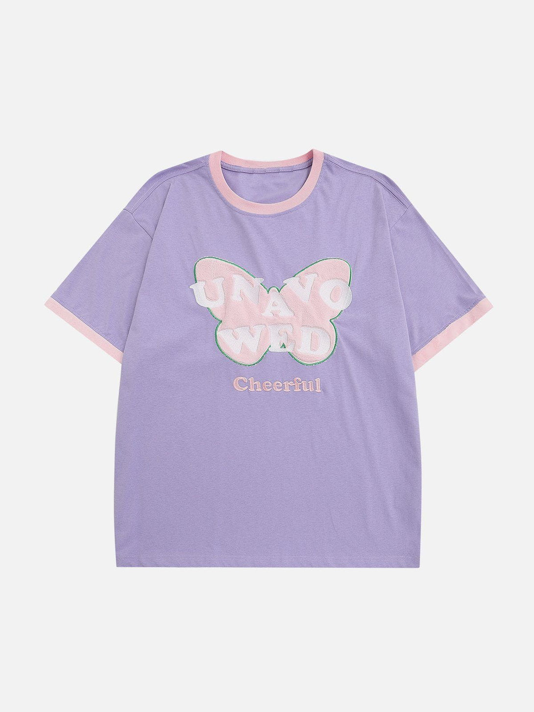 Majesda® - Flocking Butterfly Embroidery Tee- Outfit Ideas - Streetwear Fashion - majesda.com