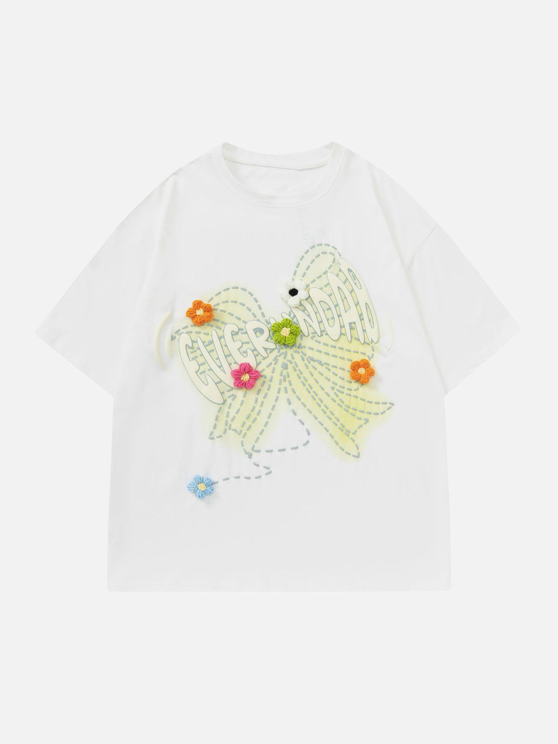 Majesda® - Flower 3D Dimensional Design Tee- Outfit Ideas - Streetwear Fashion - majesda.com