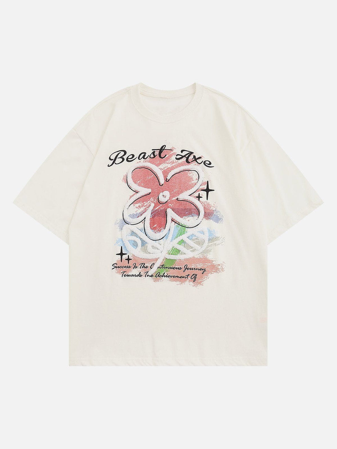 Majesda® - Flower Embroidery Tee- Outfit Ideas - Streetwear Fashion - majesda.com