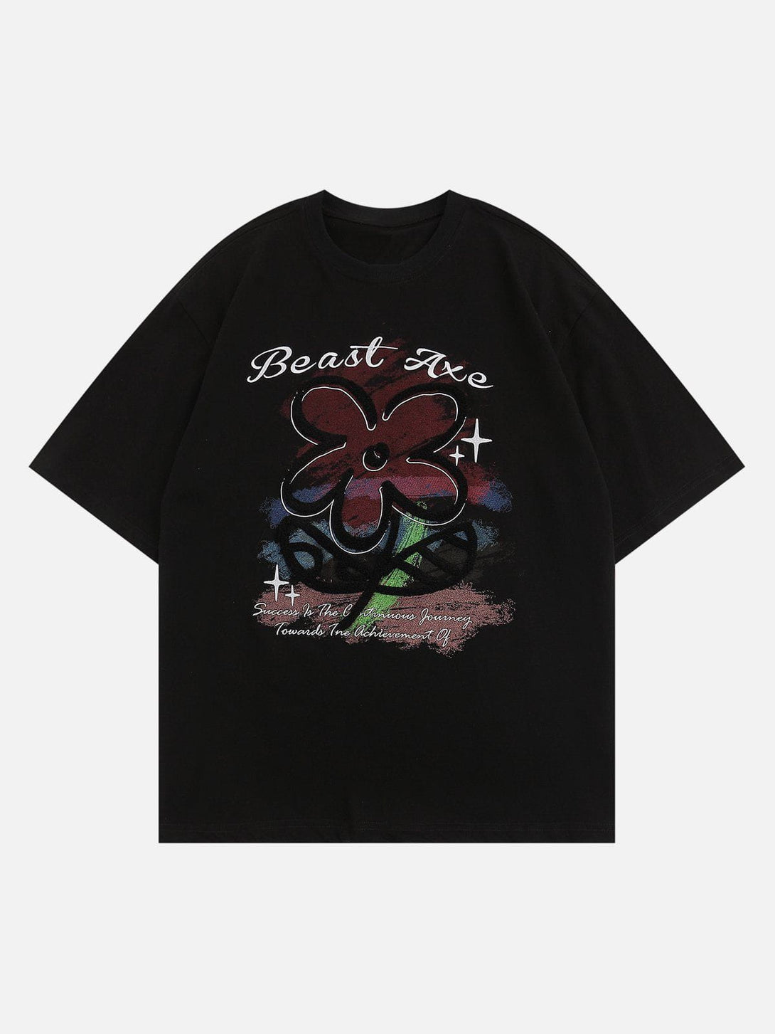 Majesda® - Flower Embroidery Tee- Outfit Ideas - Streetwear Fashion - majesda.com