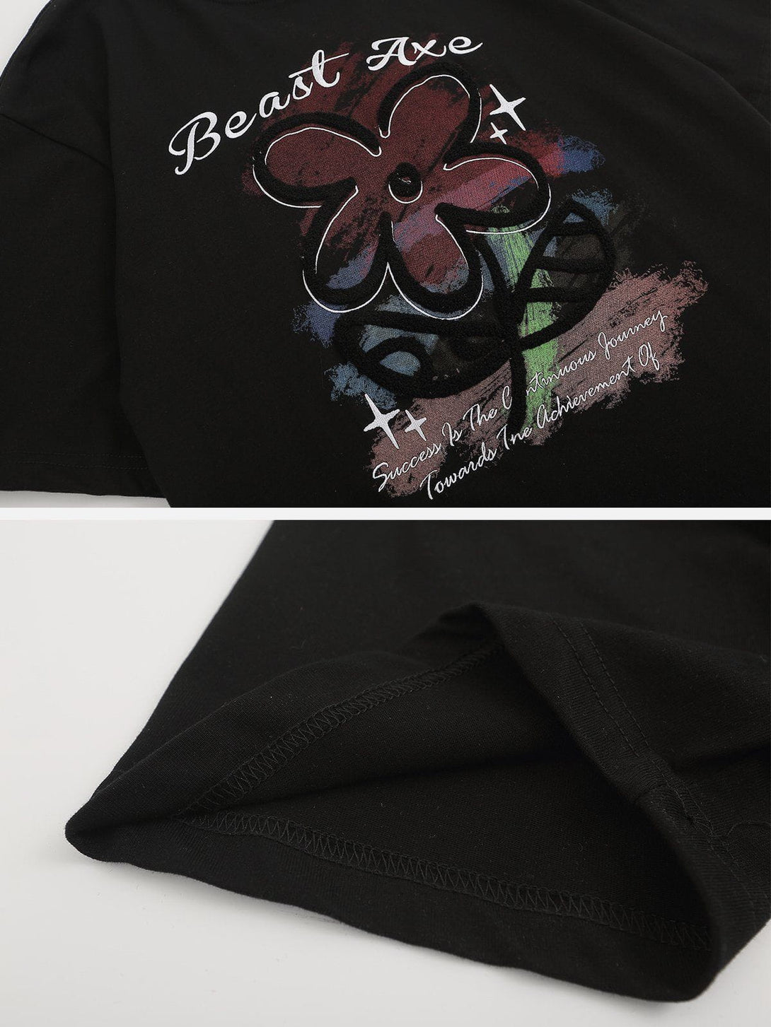 Majesda® - Flower Embroidery Tee- Outfit Ideas - Streetwear Fashion - majesda.com