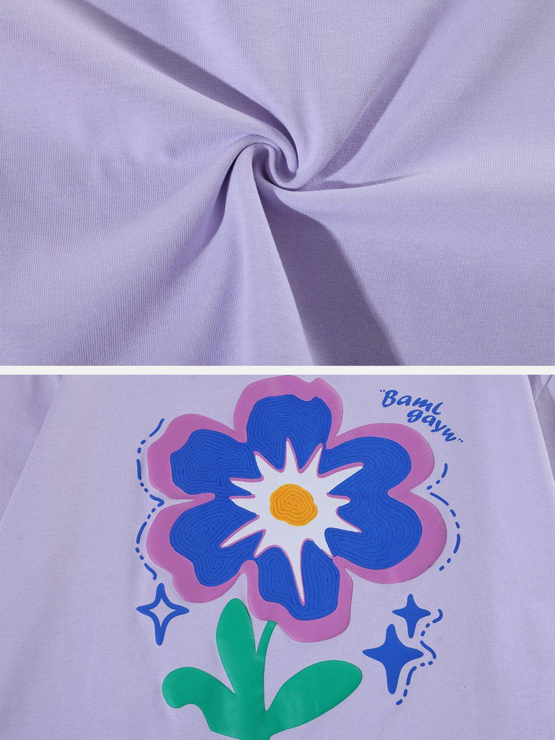 Majesda® - Flower Foam Embroidery Tee- Outfit Ideas - Streetwear Fashion - majesda.com