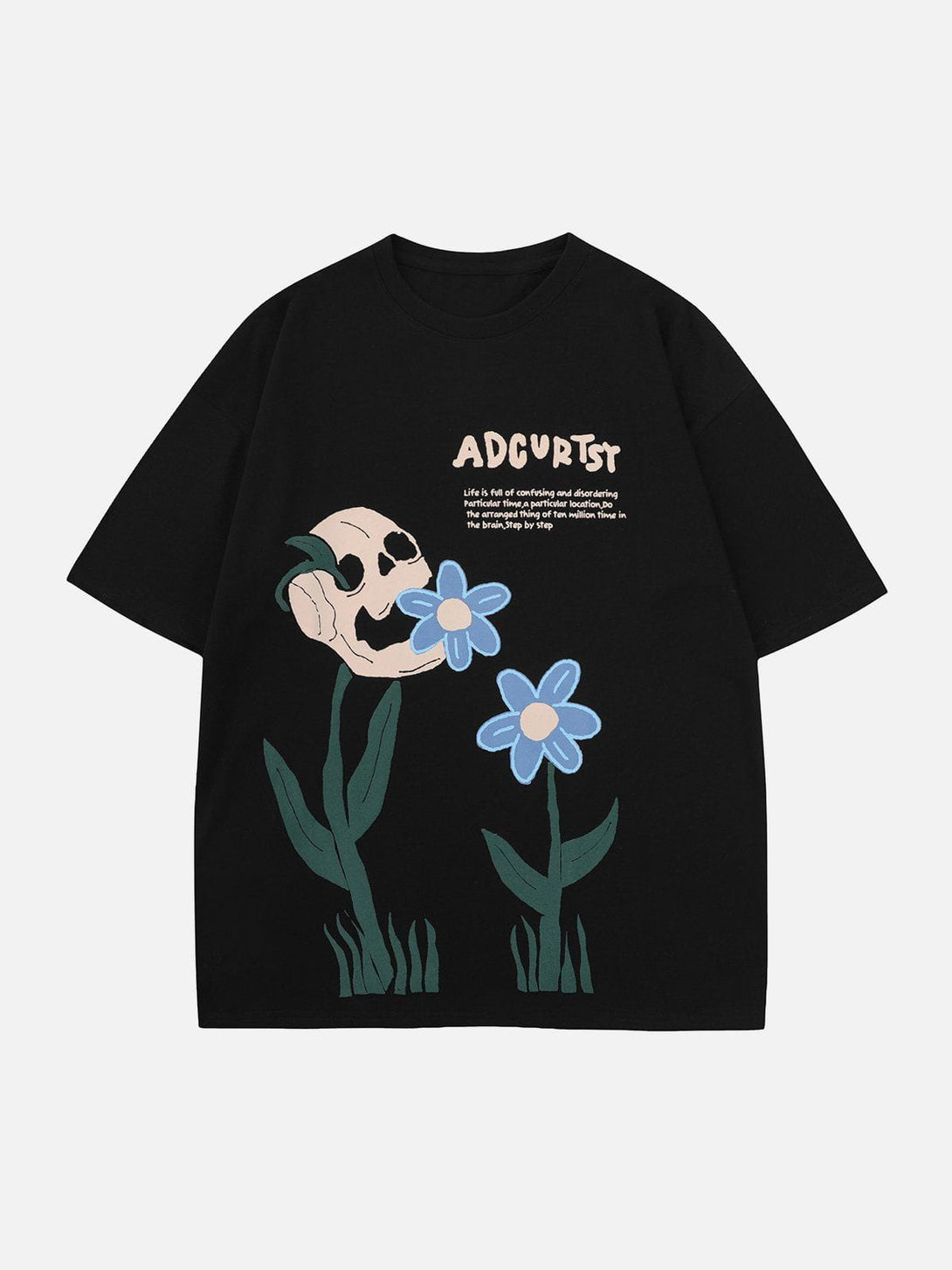 Majesda® - Flowers Print Tee- Outfit Ideas - Streetwear Fashion - majesda.com