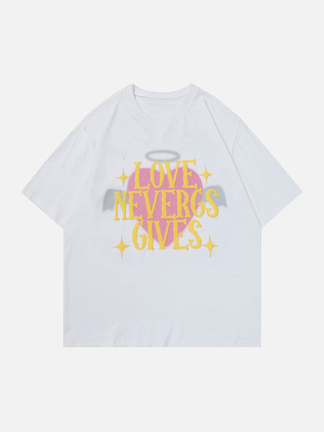 Majesda® - Foam Heart Print Tee- Outfit Ideas - Streetwear Fashion - majesda.com