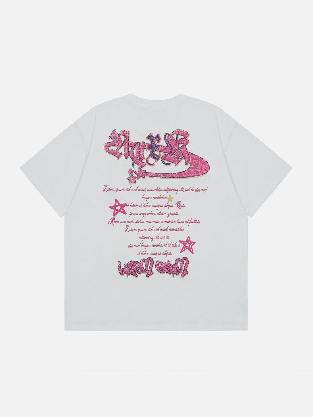 Majesda® - Foam Letter Print Tee- Outfit Ideas - Streetwear Fashion - majesda.com