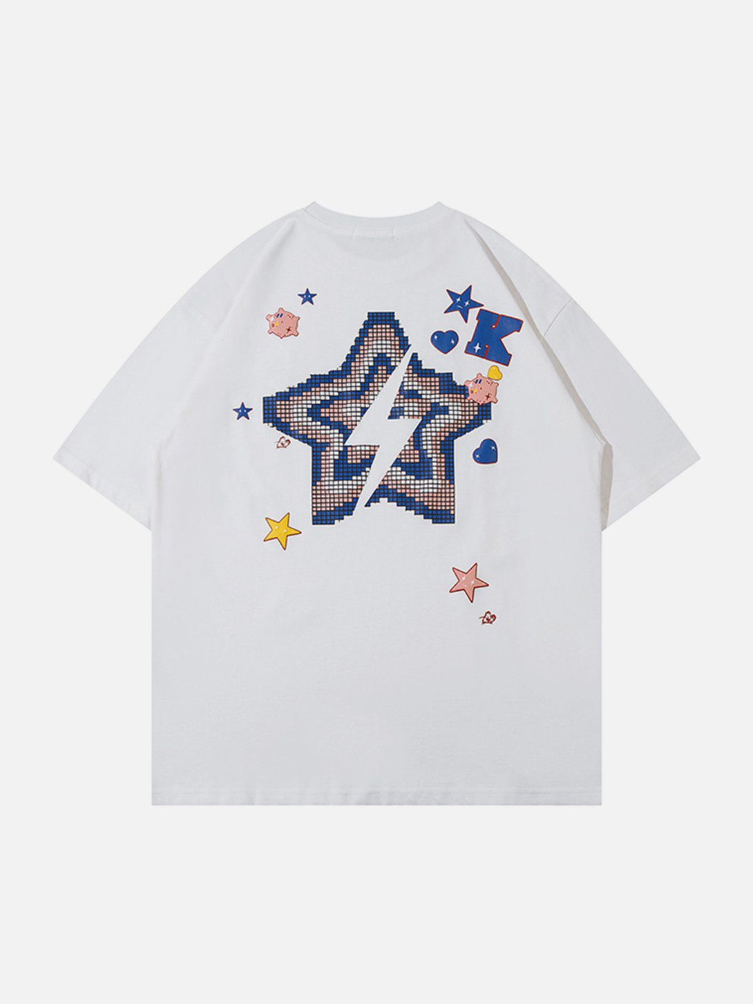 Majesda® - Foam Letter Star Print Tee- Outfit Ideas - Streetwear Fashion - majesda.com