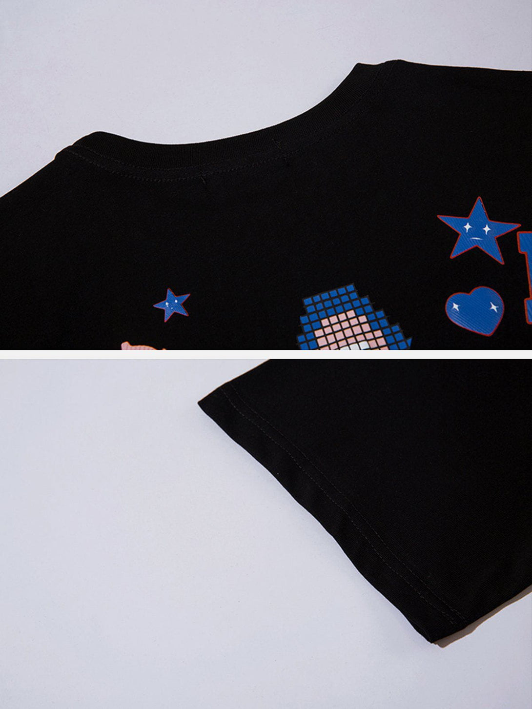 Majesda® - Foam Letter Star Print Tee- Outfit Ideas - Streetwear Fashion - majesda.com