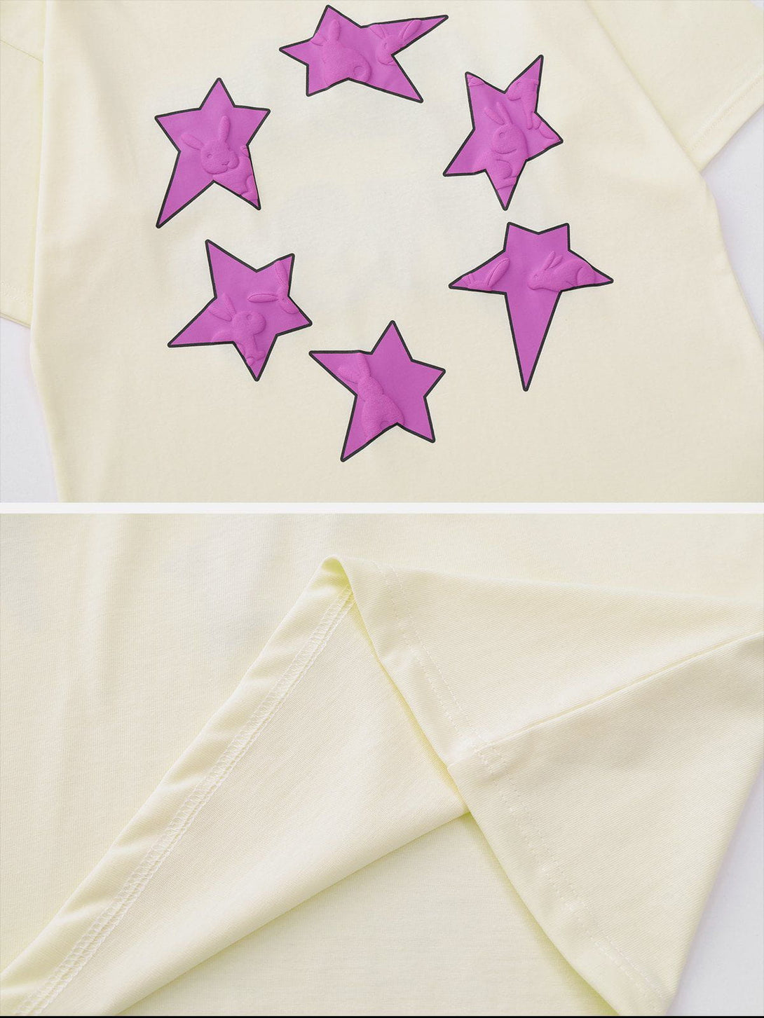 Majesda® - Foam Printing Star Print Tee- Outfit Ideas - Streetwear Fashion - majesda.com