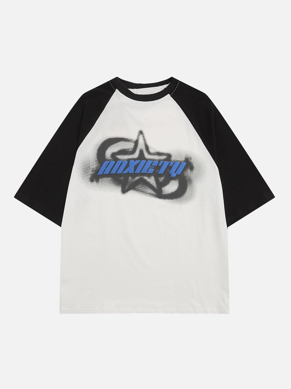 Majesda® - Foam Printing Star Shadow Tee- Outfit Ideas - Streetwear Fashion - majesda.com