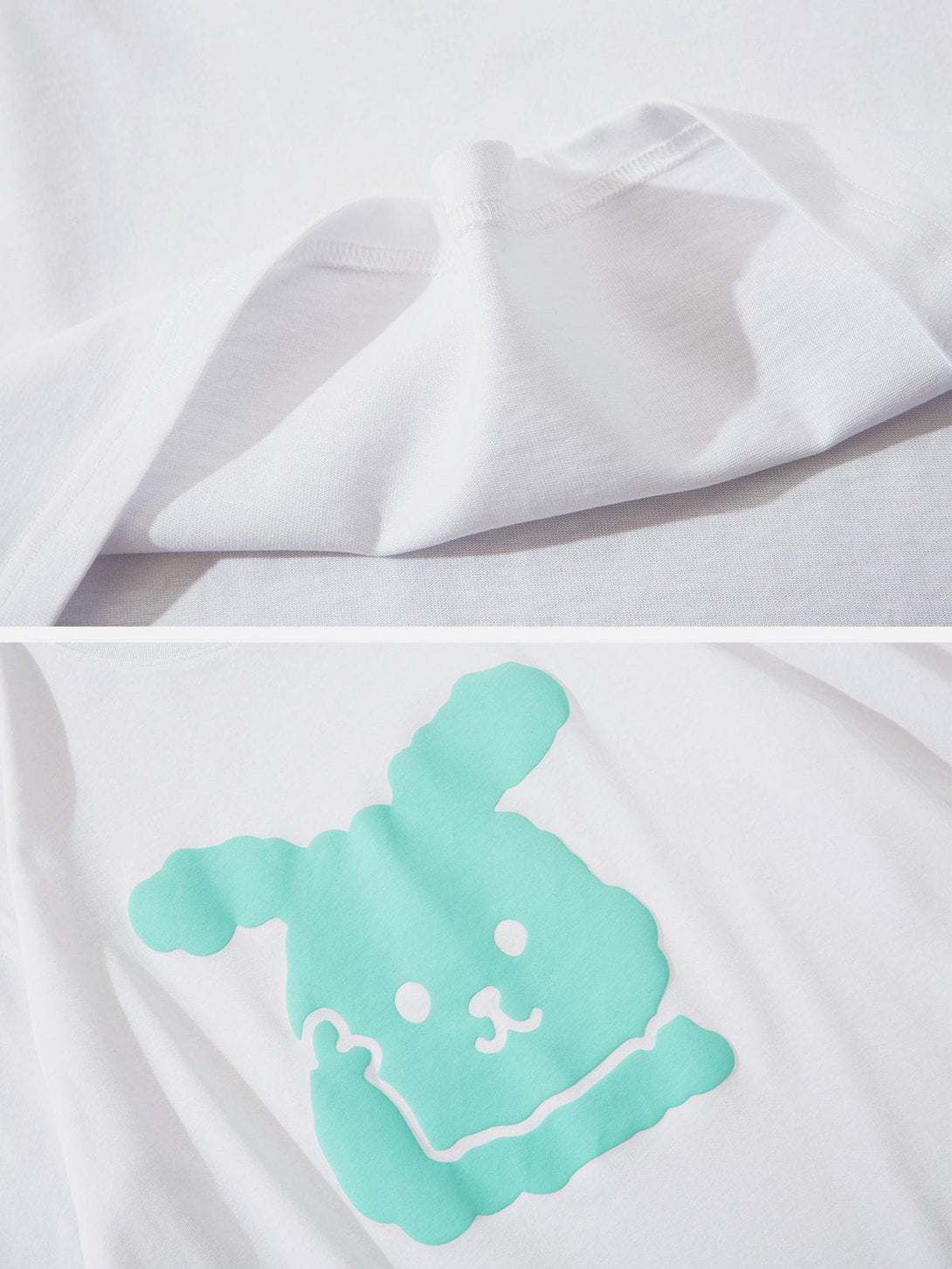 Majesda® - Foam Rabbit Print Tee- Outfit Ideas - Streetwear Fashion - majesda.com